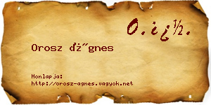 Orosz Ágnes névjegykártya