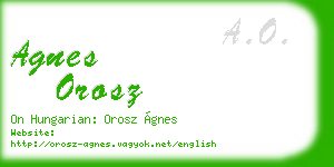 agnes orosz business card